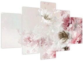 Kép - Festés rózsaszín virágok (150x105 cm)