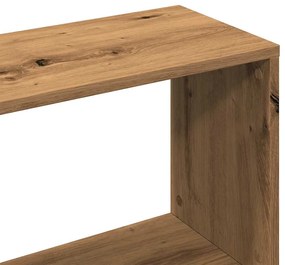 kézműves tölgy színű szerelt fa könyvszekrény 97,5x29,5x100 cm