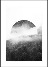 Falikép 50x70 cm, fekete-fehér tájkép - ZAKAT