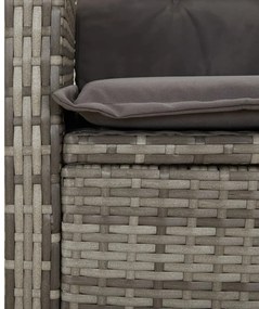 szürke polyrattan dönthető kerti szék párnákkal