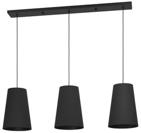 Eglo 390133 - Csillár zsinóron PETROSA 3xE27/40W/230V fekete
