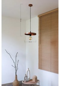 Duolla - Kábeles függőlámpa IRONLINE 1xE27/15W/230V átm. 30 cm réz/fekete