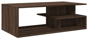 Barna tölgyszínű szerelt fa dohányzóasztal 102x55x35 cm