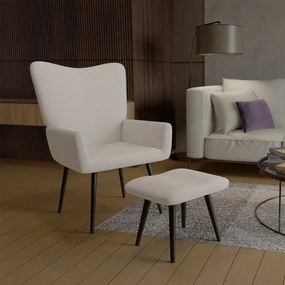 Juskys Odense fotel lábtartóval – krém