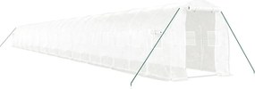 vidaXL fehér acélvázas melegház 48 m² 24 x 2 x 2 m
