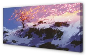 Canvas képek Téli fa tetején 100x50 cm