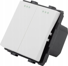 Bekapcsoló Fényvisszaverő kapcsoló Monostabil Dupla fehér Luuna modul