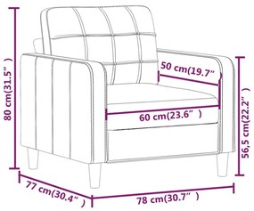 szürke műbőr kanapészék 60 cm