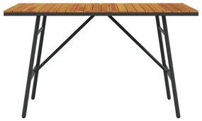 Étkezőasztal - Fekete, 110x55x62 cm, Tömör akácfából