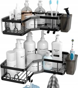 2x Fürdőszobai Akasztós Polc sarok zuhany polc akasztó szett