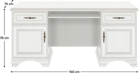 PC-asztal, alpesi fehér, KENTAK BIU2D2S