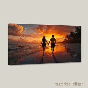 Romantikus naplemente a tengerparton – prémium falikép 60x34 cm