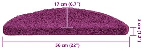 20 db lila félkör alakú lépcsőszőnyeg 56 x 17 x 3 cm