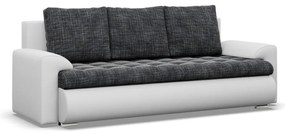 Tokio kanapéágy, fonott + műbőr, sötétszürke - fehér