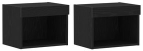 Lebegő polc 2 db Fekete tölgy 40x28,5x40 cm MDF