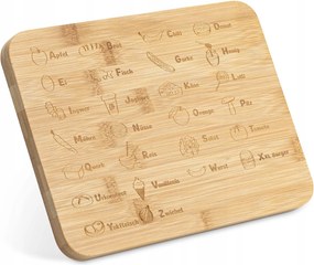 Bambusz Vágódeszka Gyerekeknek Reggeliző Abc Tanuláshoz 24x18cm