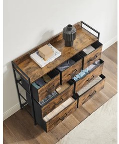 KIRA fiókos komód barna/fekete