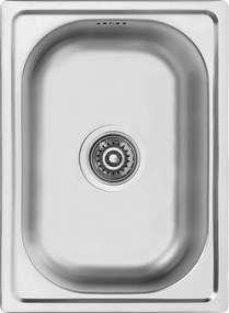 Kuchinox Mini, 1 rekeszes rozsdamentes mosogató 350x480x195 mm, sima felület, acél, LAV-SKM_010T