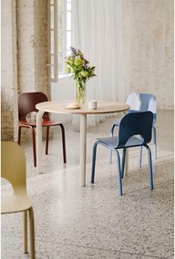 Kerek étkezőasztal tölgyfa dekoros asztallappal ø 100 cm Meko – noo.ma