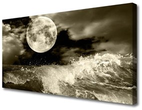 Vászonkép falra Éjszakai Hold Tájkép 100x50 cm