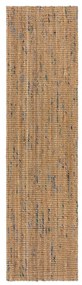 Kék-natúr színű kézi szövésű juta futószőnyeg 60x300 cm Jute Boucle Blue – Flair Rugs