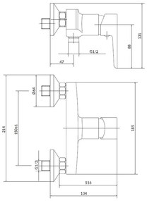 Cersanit S952-004 zuhanyszett csapteleppel + MILLE mosdó csaptelep, króm