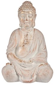 Dekoratív kerti figura Buddha Fehér Arany Polyresin 50 cm