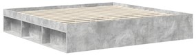 vidaXL Ágykeret fejtámlával Beton 200 x 200 cm Tömör fenyőfa