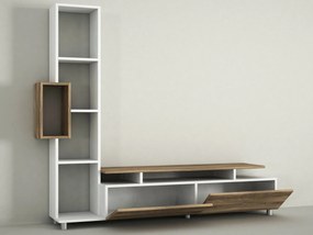 TV szekrény Tulip - White, Walnut