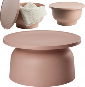 Dohányzóasztal OTTO2 Rózsaszín Loft pad kerti nappaliba kerek 47 cm Glamour