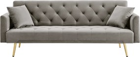 Kihúzható kanapé, szürkésbarna Taupe/gold króm-arany, ALISIA