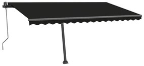 antracitszürke szélérzékelős és LED-es napellenző 400x300 cm