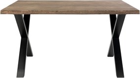 Toulon Smoked étkezőasztal tömör tölgyfa asztallappal, 140 x 95 cm - House Nordic