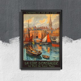 Retro plakát Retro plakát Saint Malo francia
