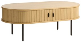 Natúr színű dohányzóasztal tölgyfa dekorral 60x120 cm Nola – Unique Furniture