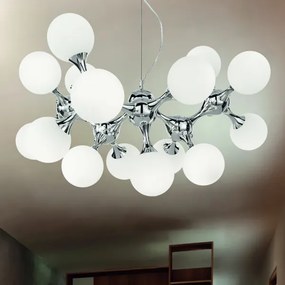 Ideal Lux - Csillár zsinóron NODI 15xE14/28W/230V fényezett króm/fehér