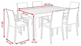 Avenberg SAONA 7-részes kerti bútor szett - Barna