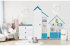 Szekrény PABIS 87x83 cm fehér/kék