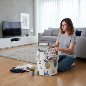 Ananászos tároló kosár 35 x 40 cm - m méret