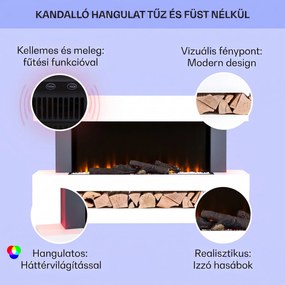 Klarstein Studio Light & Fire 3 Smart, kandalló, 1000/2000 W, MDF, WiFi Control