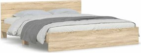 vidaXL sonoma tölgy színű ágykeret fejtámlával 160 x 200 cm