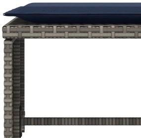 szürke polyrattan kerti szék lábtartóval