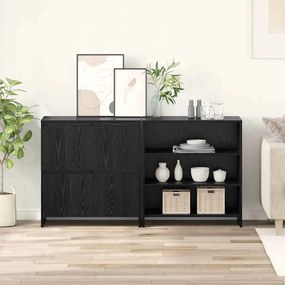 Oldalszekrények 2 pcs Musta tammi 70 x 41 x 75 cm Faanyag