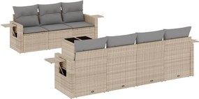 vidaXL 8 részes bézs polyrattan kerti ülőgarnitúra párnával