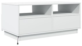 fehér dohányzóasztal LED-lámpákkal 90x49x40 cm