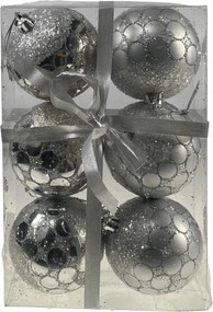 KarĂĄcsonyfadĂsz 6 db 7cm ezĂŒst W4