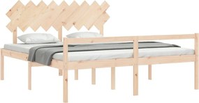 Tömör fa ágy időseknek fejtámlával Super King Size