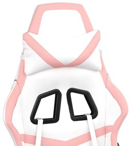 fehér és rózsaszín műbőr játékszék