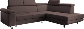 Kinyitható ülőgarnitúra, barna, jobbos, JOGI ROH