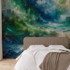 Fotótapéta - Zöld-kék absztrakció (147x102 cm)